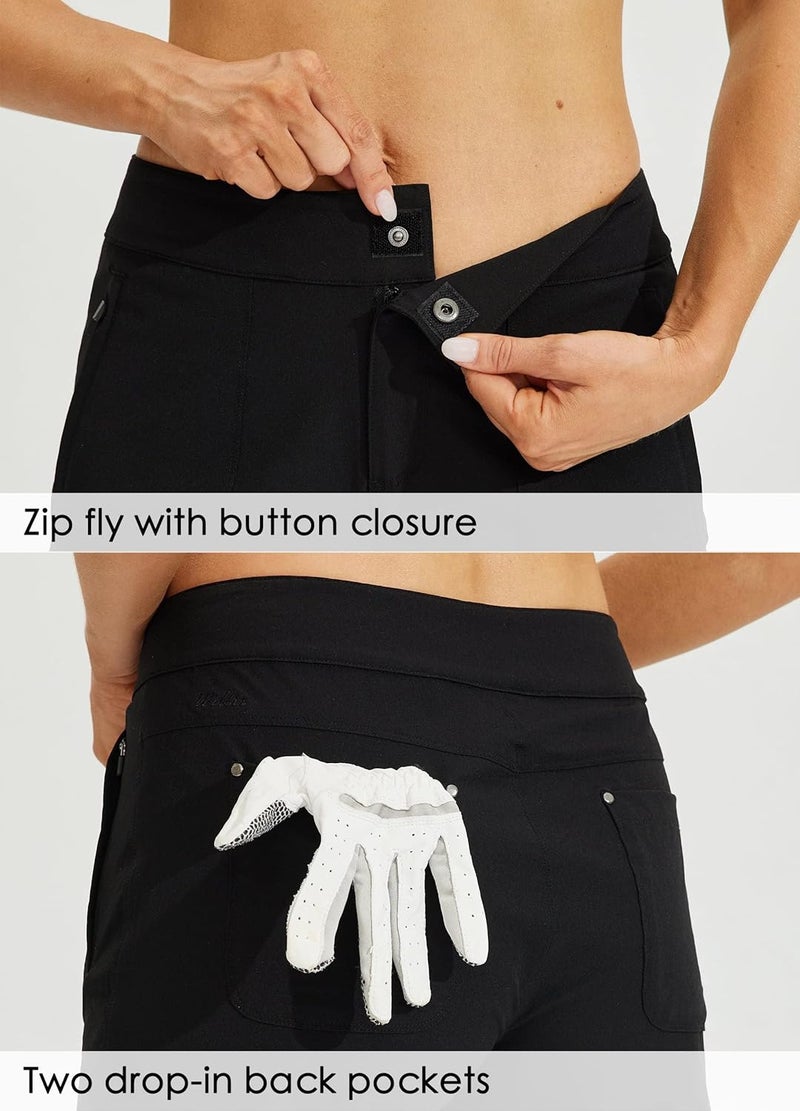 Willit Women's Golf Hiking Shorts 9" Quick Dry Athletic Long Casual Summer Shorts Zipper Pockets Water Resistant Lightweight - Image 5